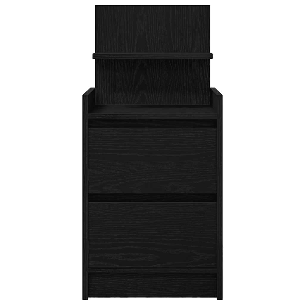 Comodino con 2 Cassetti Nero 38x34x80 cm - homemem39