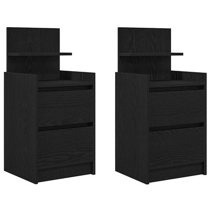 Comodini con 2 Cassetti 2 pz Rovere Nero 38x34x80 cm - homemem39