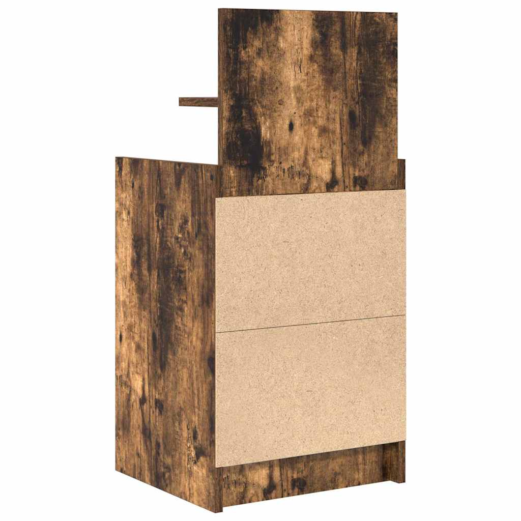 Comodino con 2 Cassetti Rovere Fumo 38x34x80 cm - homemem39