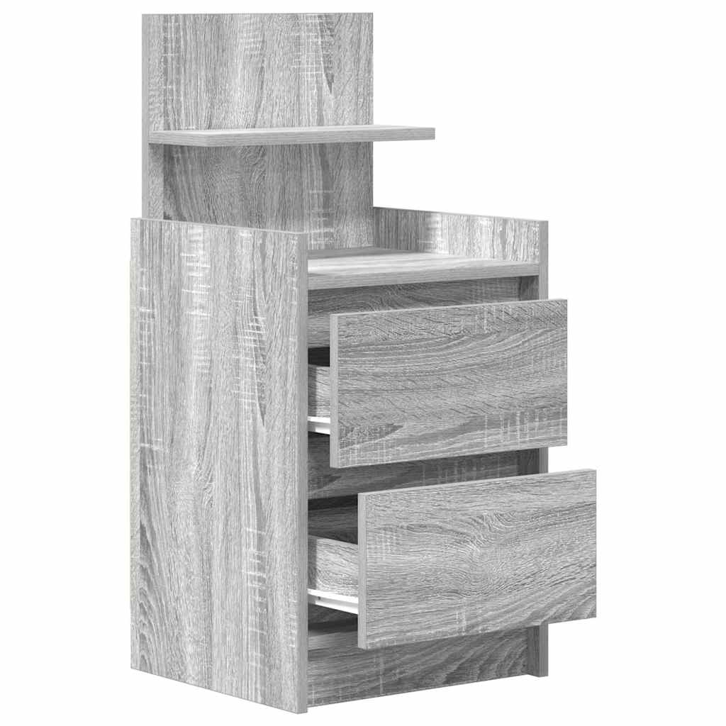 Comodini con 2 Cassetti 2 pz Grigio Sonoma 38x34x80 cm - homemem39