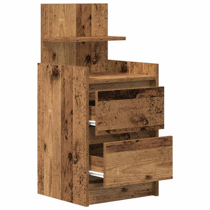 Comodini con 2 Cassetti 2 pz in Legno Antico 38x34x80 cm - homemem39