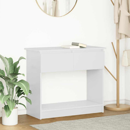 Tavolo Consolle con Cassetti Bianco 85,5x38,5x74,5 cm - homemem39