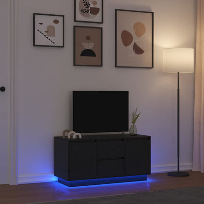 Mobile Porta TV con Luci LED Rovere Nero 100x41x50 cm - homemem39