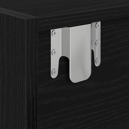 Mobile Porta TV Rovere Nero 60x31x25,5 cm in Legno Multistrato - homemem39