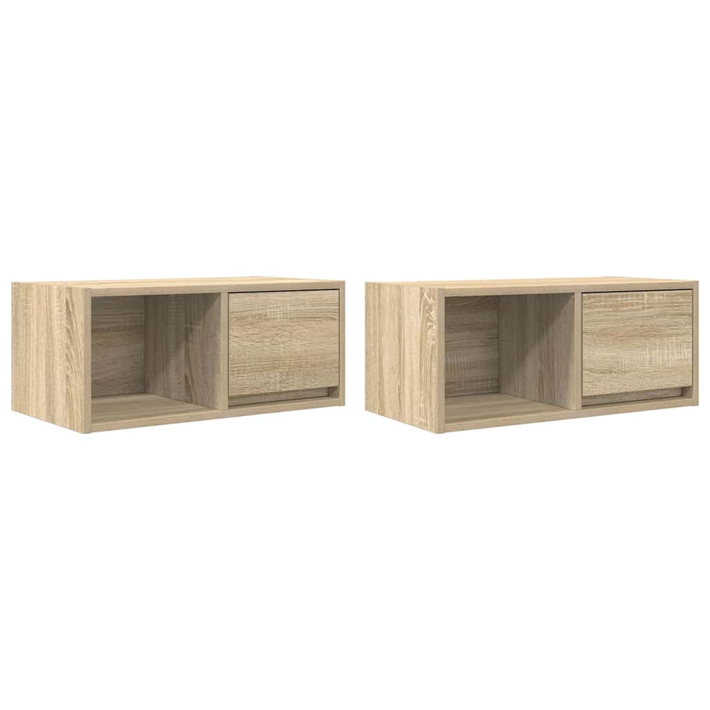 Mobili TV 2 pz Rovere Sonoma 60x31x25,5 cm in Legno Multistrato - homemem39