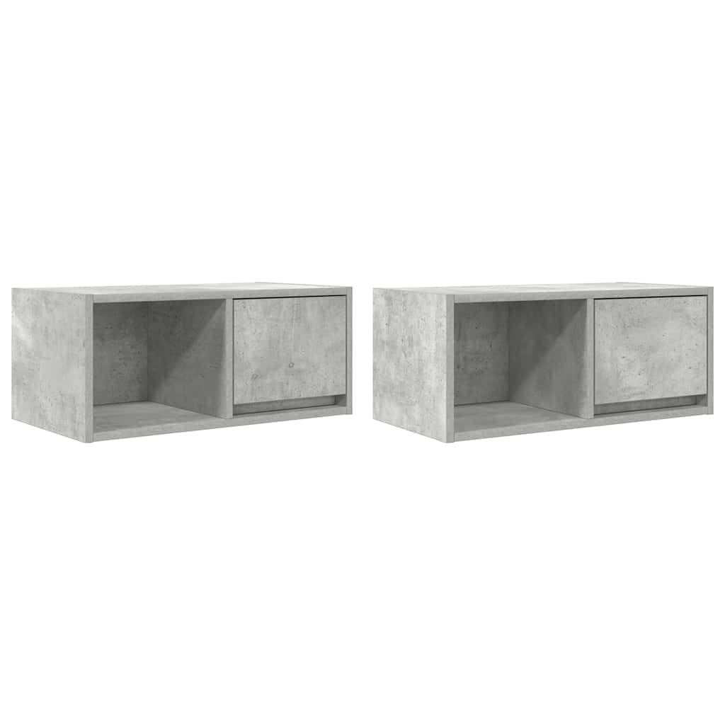 Mobili TV 2 pz Grigio Cemento 60x31x25,5cm in Legno Multistrato - homemem39