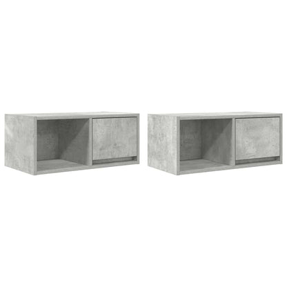 Mobili TV 2 pz Grigio Cemento 60x31x25,5cm in Legno Multistrato - homemem39