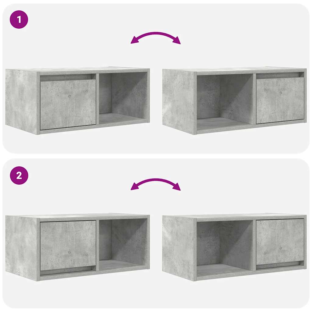 Mobili TV 2 pz Grigio Cemento 60x31x25,5cm in Legno Multistrato - homemem39