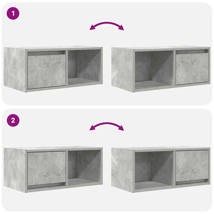 Mobili TV 2 pz Grigio Cemento 60x31x25,5cm in Legno Multistrato - homemem39