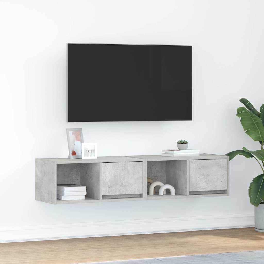 Mobili TV 2 pz Grigio Cemento 60x31x25,5cm in Legno Multistrato - homemem39