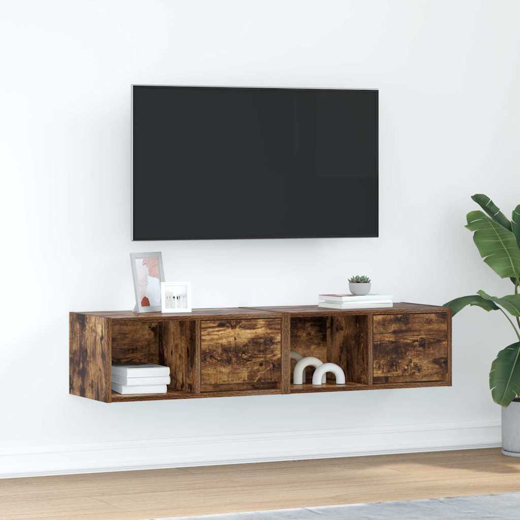 Mobili TV 2 pz Rovere Fumo 60x31x25,5 cm Legno Multistrato - homemem39