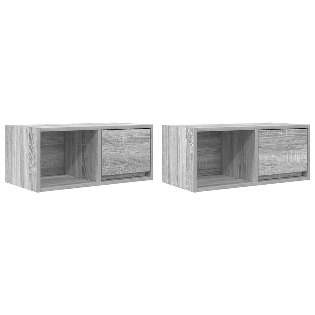 Mobili TV 2pz Grigio Sonoma 60x31x25,5 cm Legno Multistrato - homemem39