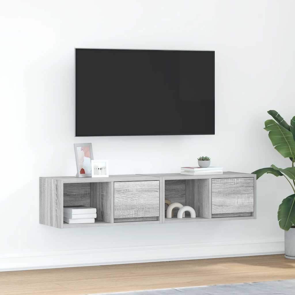 Mobili TV 2pz Grigio Sonoma 60x31x25,5 cm Legno Multistrato - homemem39