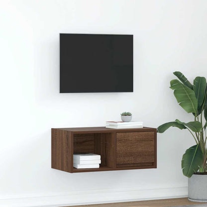 Mobile Porta TV Rovere Marrone 60x31x25,5 cm Legno Multistrato - homemem39