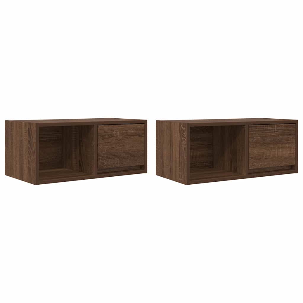 Mobili TV 2 pz Rovere Marrone 60x31x25,5 cm Legno Multistrato - homemem39