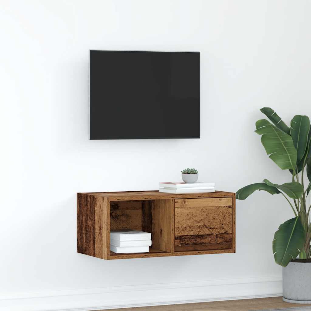 Mobile Porta TV Legno Antico 60x31x25,5 cm Legno Multistrato - homemem39