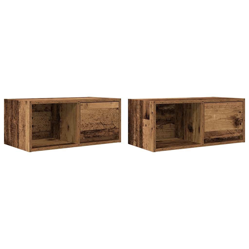 Mobili Porta TV 2 pz Legno Antico 60x31x25,5 cm in Truciolato - homemem39