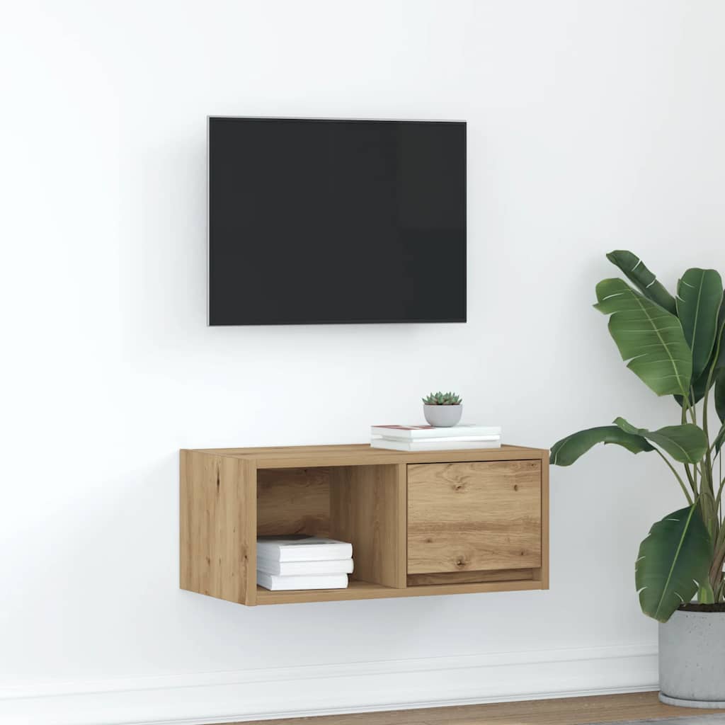 Mobile TV Rovere Artigianale 60x31x25,5 cm in Legno Multistrato - homemem39