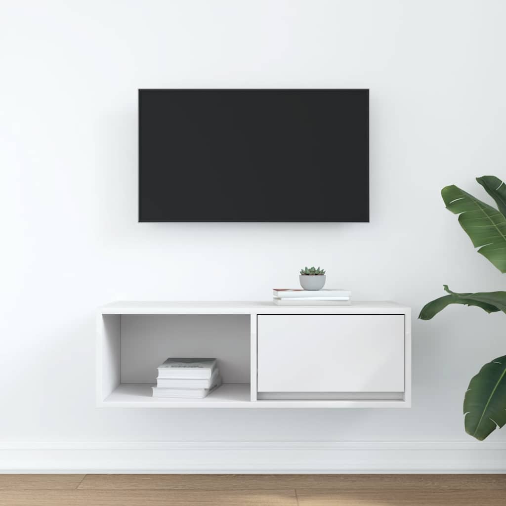 Mobile Porta TV Bianco 80x31x25,5 cm in Legno Multistrato - homemem39
