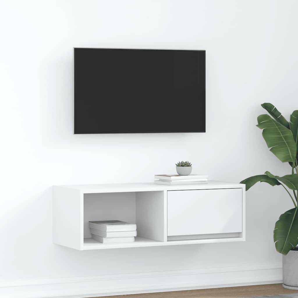Mobile Porta TV Bianco 80x31x25,5 cm in Legno Multistrato - homemem39