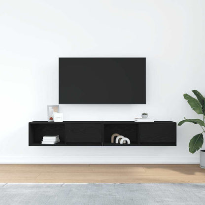 Mobili TV 2 pz Rovere Nero 80x31x25,5 cm in Legno Multistrato - homemem39