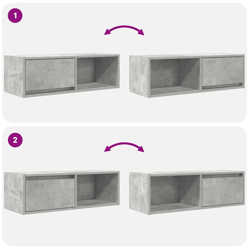 Mobile per TV Grigio Cemento 80x31x25,5 cm Legno Multistrato - homemem39