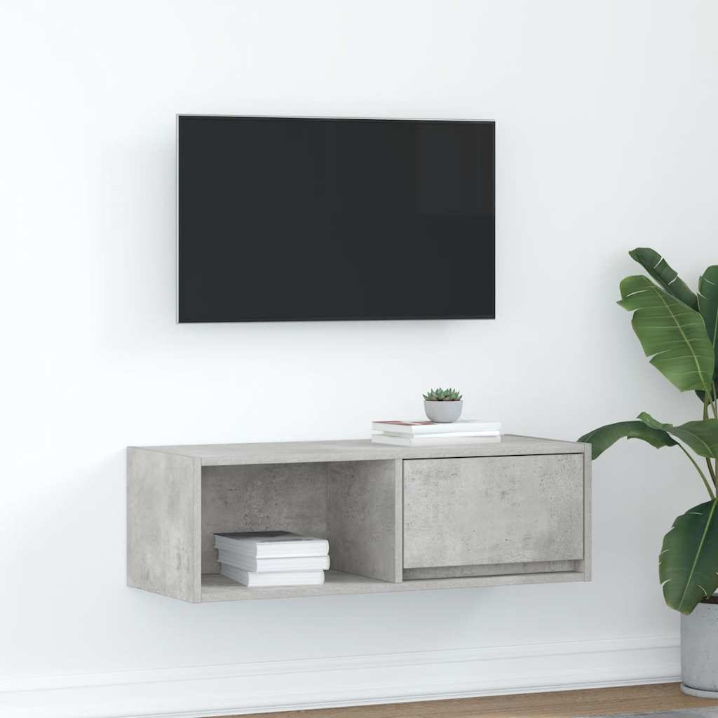 Mobile per TV Grigio Cemento 80x31x25,5 cm Legno Multistrato - homemem39