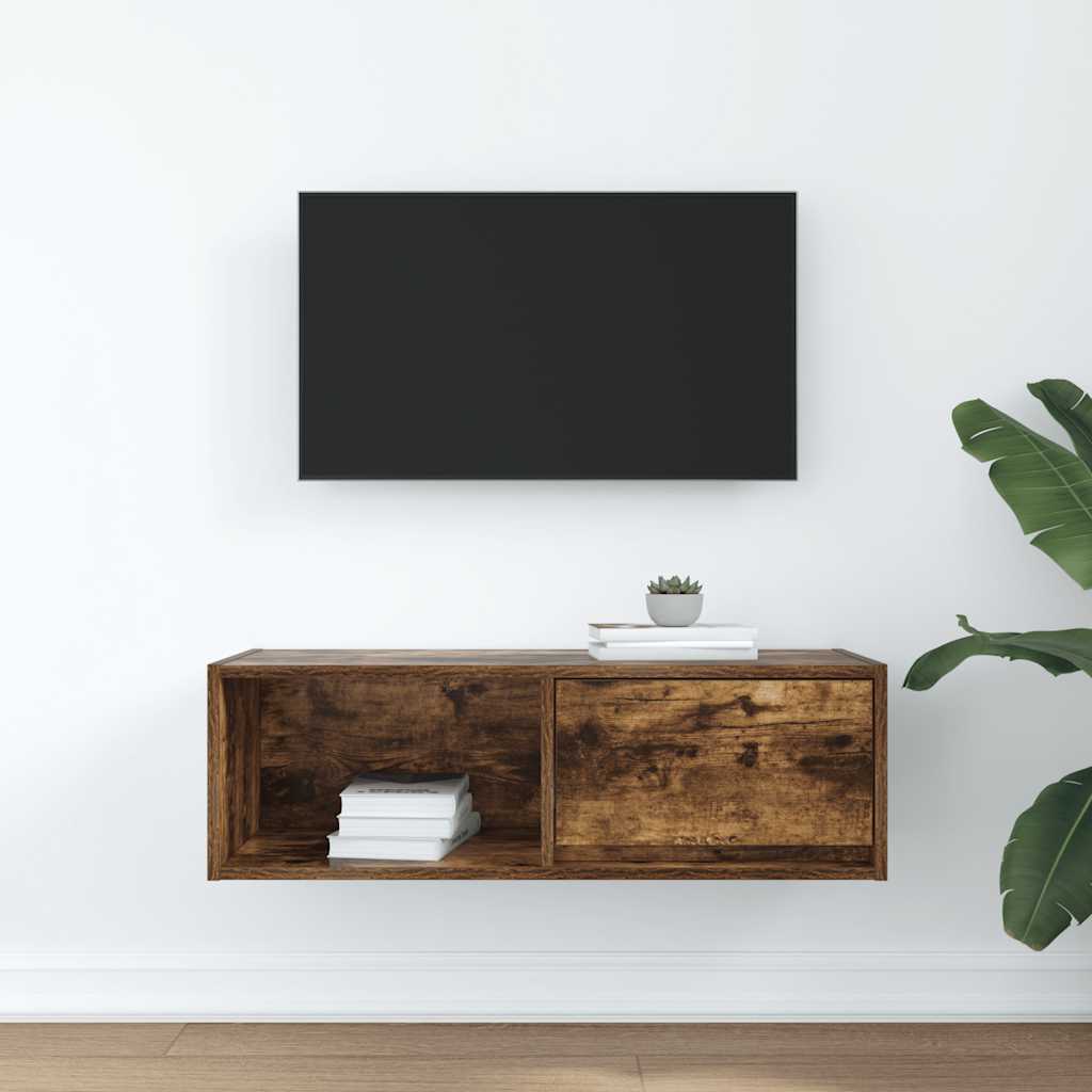 Mobile Porta TV Rovere Fumo 80x31x25,5 cm in Legno Multistrato - homemem39