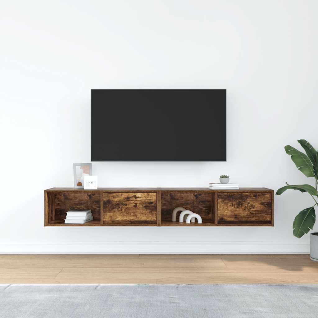 Mobili TV 2 pz Rovere Fumo 80x31x25,5 cm Legno Multistrato - homemem39