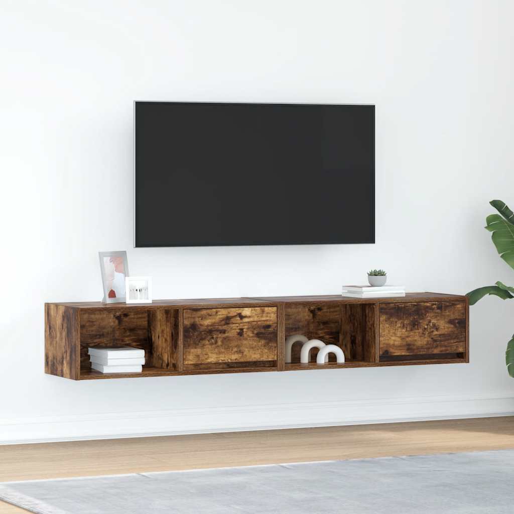Mobili TV 2 pz Rovere Fumo 80x31x25,5 cm Legno Multistrato - homemem39