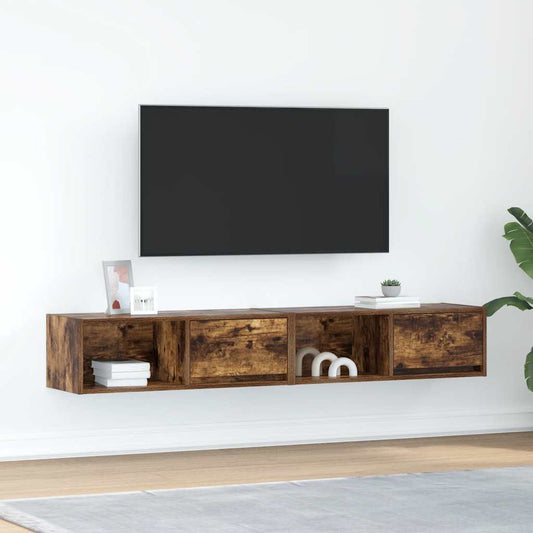 Mobili TV 2 pz Rovere Fumo 80x31x25,5 cm Legno Multistrato - homemem39