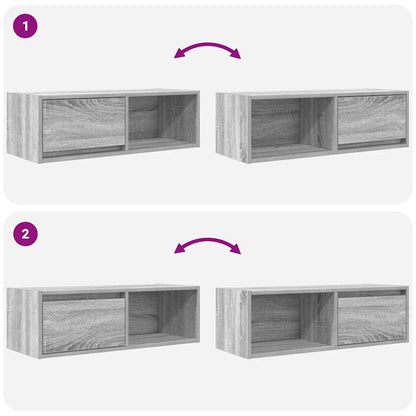 Mobili TV 2pz Grigio Sonoma 80x31x25,5 cm Legno Multistrato - homemem39