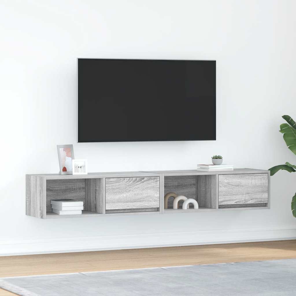 Mobili TV 2pz Grigio Sonoma 80x31x25,5 cm Legno Multistrato - homemem39