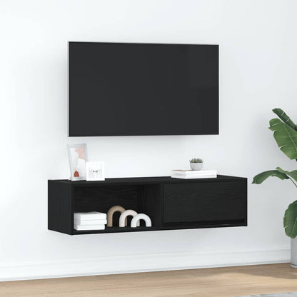 Mobile Porta TV Rovere Nero 100x31x25,5 cm in Legno Multistrato - homemem39