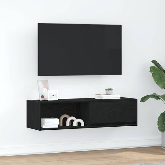 Mobile Porta TV Rovere Nero 100x31x25,5 cm in Legno Multistrato - homemem39