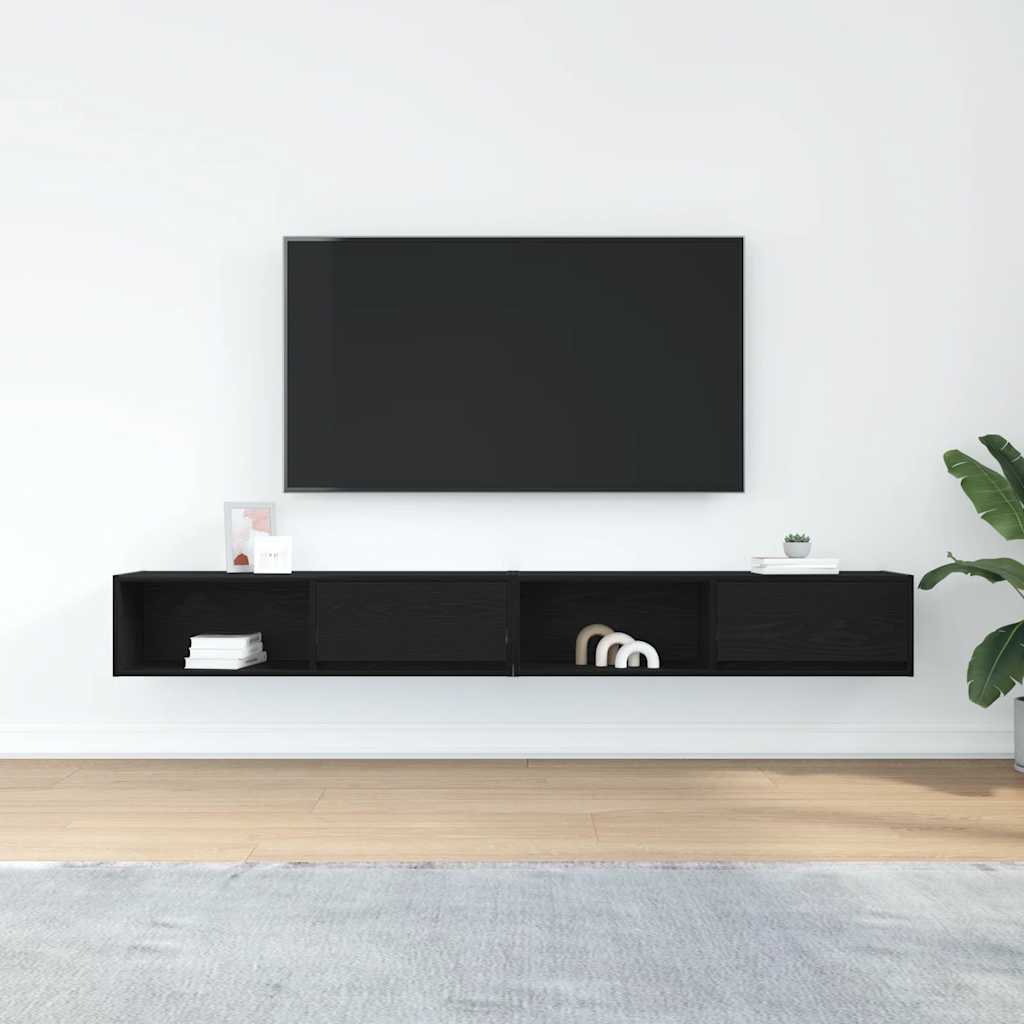Mobili TV 2 pz Rovere Nero 100x31x25,5 cm in Legno Multistrato - homemem39