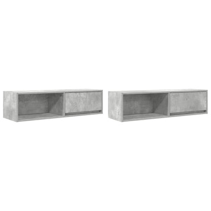 Mobili TV 2 pz Grigio Cemento 100x31x25,5 cm Legno Multistrato