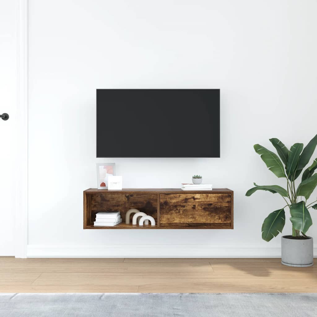 Mobile TV Rovere Fumo 100x31x25,5 cm in Legno Multistrato - homemem39