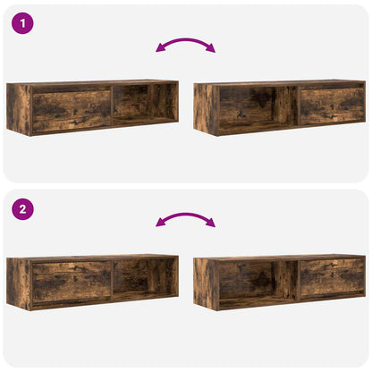 Mobile TV Rovere Fumo 100x31x25,5 cm in Legno Multistrato