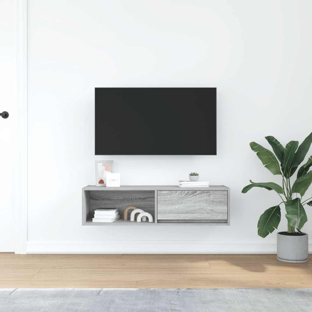 Mobile TV Grigio Sonoma 100x31x25,5 cm in Legno Multistrato - homemem39