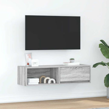 Mobile TV Grigio Sonoma 100x31x25,5 cm in Legno Multistrato - homemem39