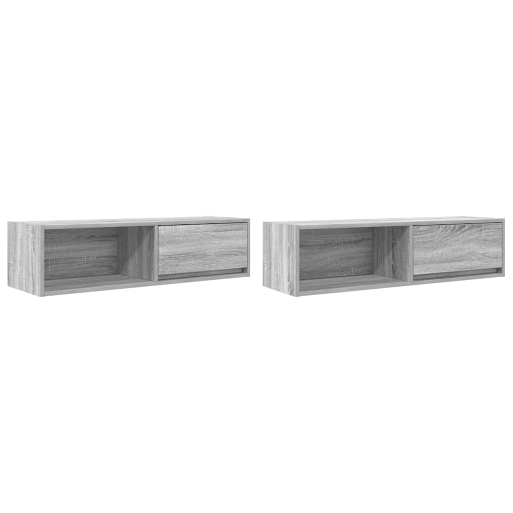 Mobili TV 2pz Grigio Sonoma 100x31x25,5 cm Legno Multistrato - homemem39