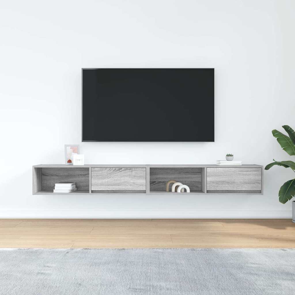 Mobili TV 2pz Grigio Sonoma 100x31x25,5 cm Legno Multistrato - homemem39