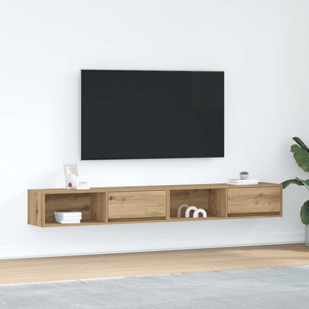 Mobili Porta TV 2pz Rovere Artigianale 100x31x25,5cm Truciolato - homemem39