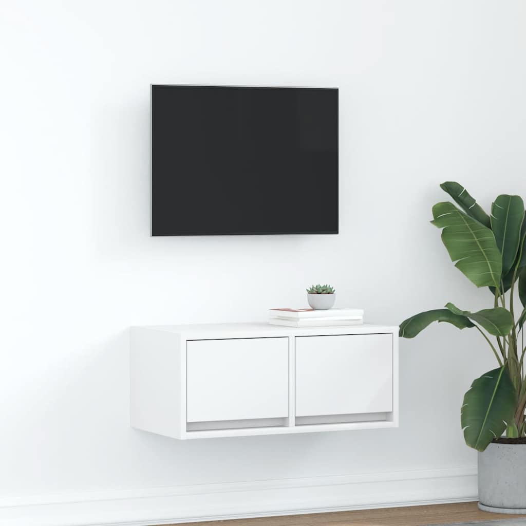 Mobile Porta TV Bianco 60x31x25,5 cm in Legno Multistrato - homemem39