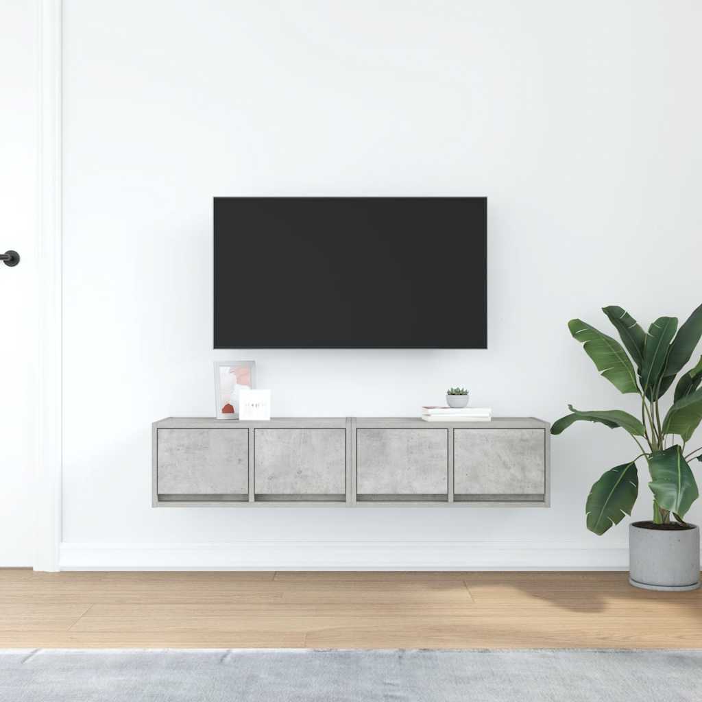 Mobili TV 2 pz Grigio Cemento 60x31x25,5cm in Legno Multistrato - homemem39