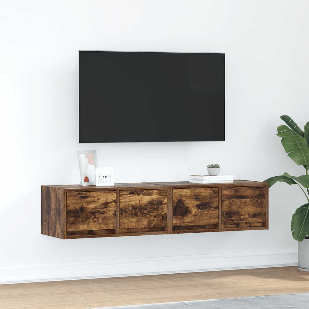 Mobili TV 2 pz Rovere Fumo 60x31x25,5 cm Legno Multistrato - homemem39