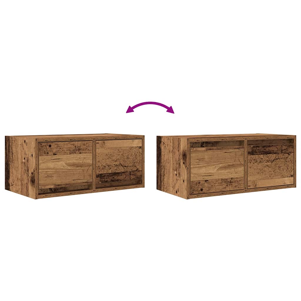 Mobile Porta TV Legno Antico 60x31x25,5 cm Legno Multistrato - homemem39