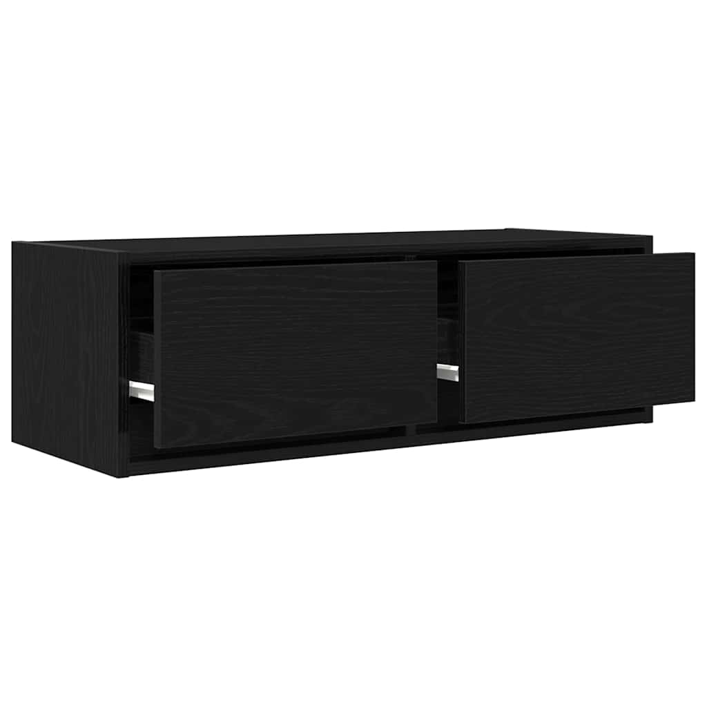 Mobile Porta TV Rovere Nero 80x31x25,5 cm in Legno Multistrato - homemem39