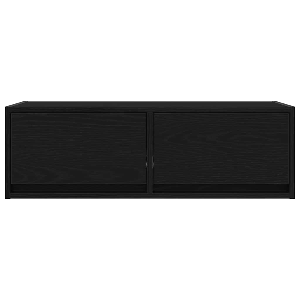 Mobile Porta TV Rovere Nero 80x31x25,5 cm in Legno Multistrato - homemem39